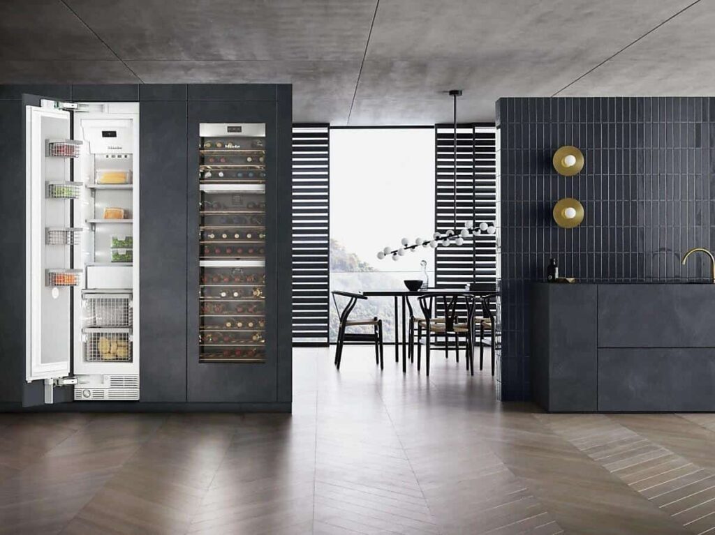 built in wine fridge