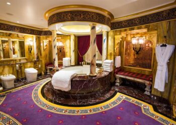 ✨ Have You Ever Wanted an All-Gold Bathroom Design?