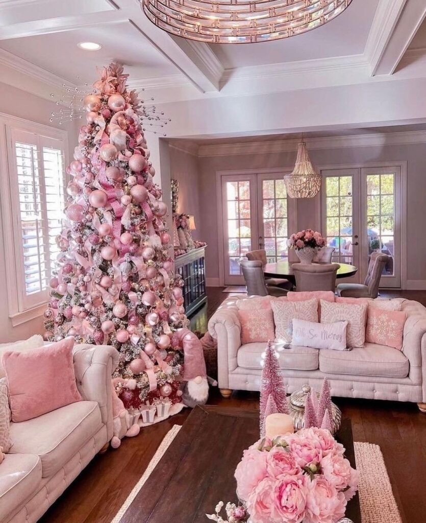 Pink Christmas interior design
